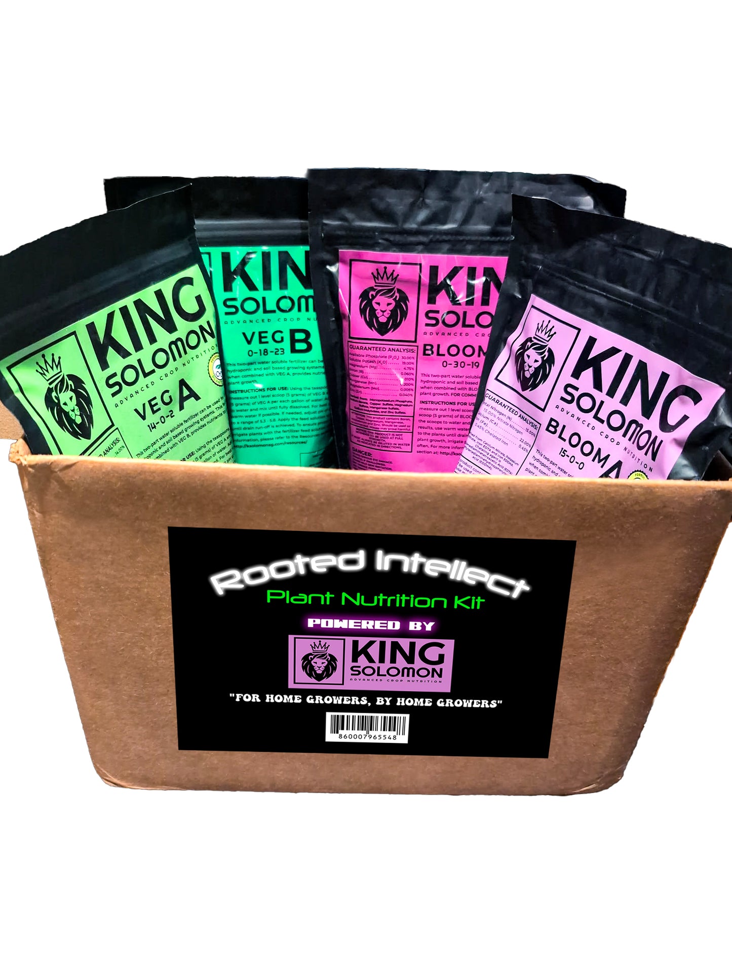 Rooted Intellect Nutrient kit for Autoflower and Photoperiod Plants - Powered by King Solomon Nutrients