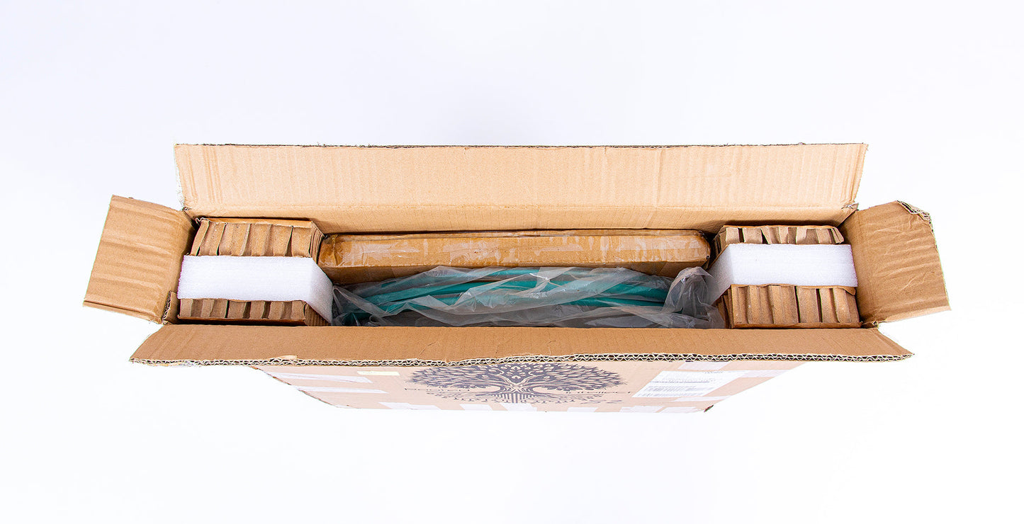 Bloom Carousel kit components neatly packed inside a cardboard box with bubble wrap